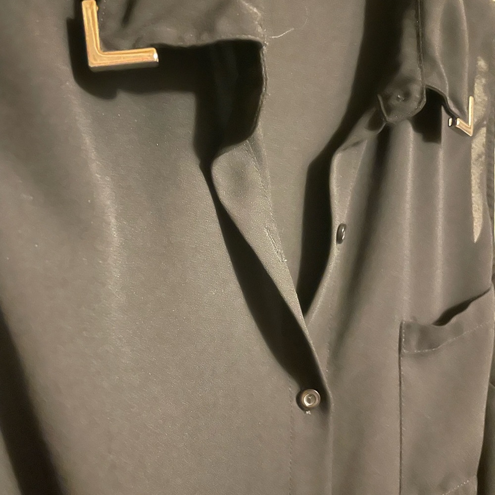 LAST DAY TO BUY!  Forever 21 Sheer Collared Tie Front Blouse, Size S